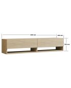 Meuble TV Arges travertin - 141x31x30 cm