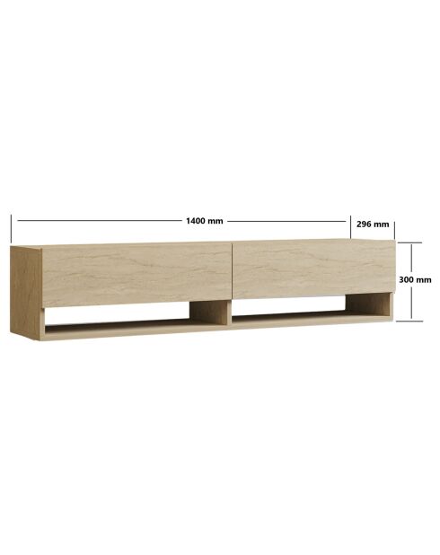 Meuble TV Arges travertin - 141x31x30 cm