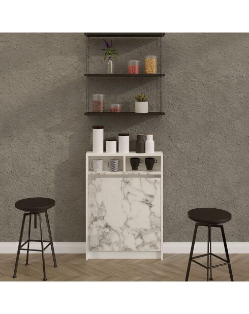 Table rabattable Bracked marbre de carrare - 70x96x15 cm