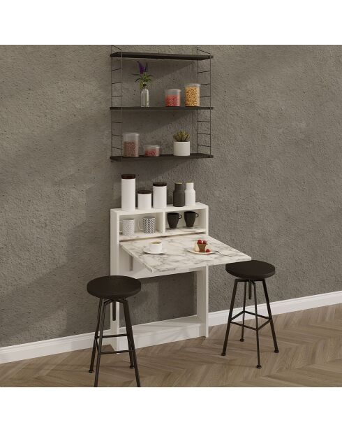 Table rabattable Bracked marbre de carrare - 70x96x15 cm