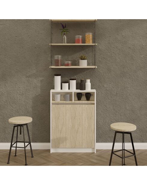 Table rabattable Bracked travertin - 70x96x15 cm
