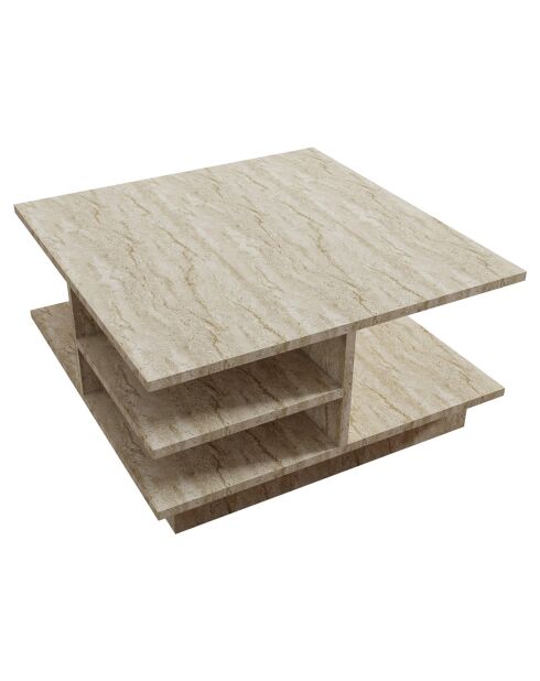 Table basse Skull travertin - 80x40x80 cm