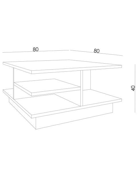 Table basse Skull travertin - 80x40x80 cm