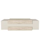 Table basse Nora travertin/grès - 110x31x57 cm