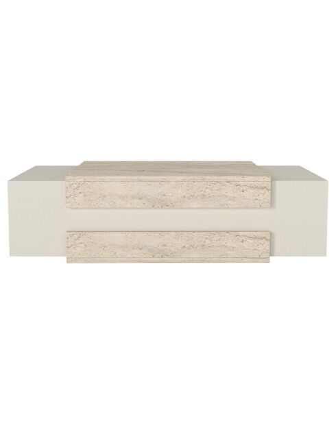 Table basse Nora travertin/grès - 110x31x57 cm
