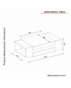Table basse Nora travertin/grès - 110x31x57 cm