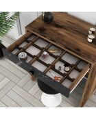 Coiffeuse Lizbon noyer/noir/marbre - 70x40x84.7 cm