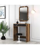 Coiffeuse Lizbon noyer/noir/marbre - 70x40x84.7 cm