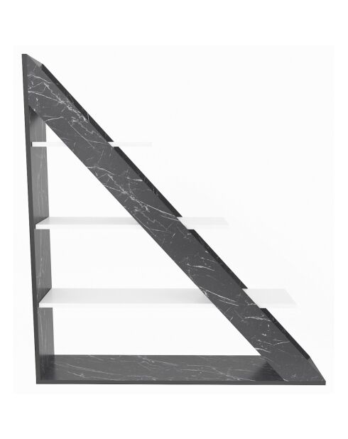 Bibliothèque Pisagor marbre/blanc - 120x131.8x25 cm