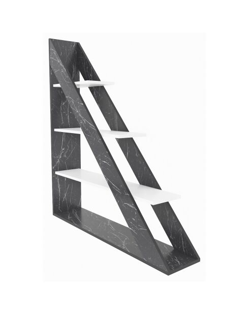 Bibliothèque Pisagor marbre/blanc - 120x131.8x25 cm