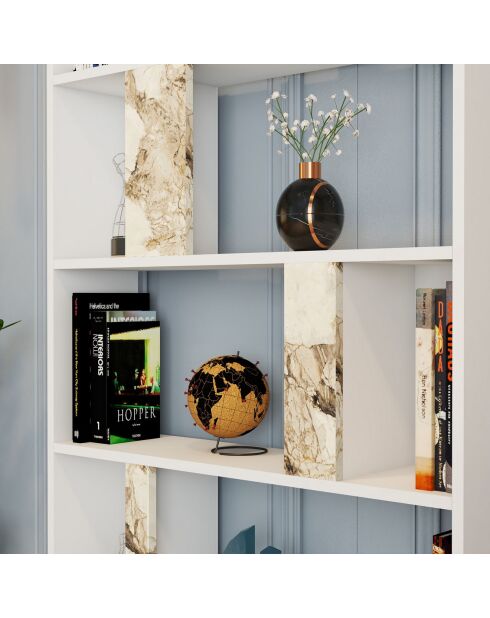 Bibliothèque Lima blanc - 90x180x20 cm