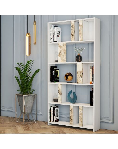 Bibliothèque Lima blanc - 90x180x20 cm