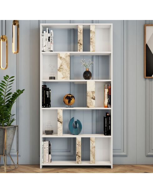 Bibliothèque Lima blanc - 90x180x20 cm