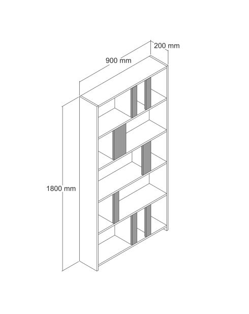 Bibliothèque Lima blanc - 90x180x20 cm
