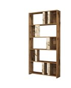 Bibliothèque Lima noyer/blanc - 90x180x20 cm