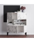 Buffet Krista marbre de carrare - 100x35x125 cm