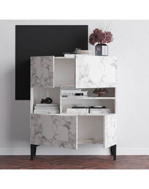 Aparador de mármol Krista Carrara - 100x35x125 cm