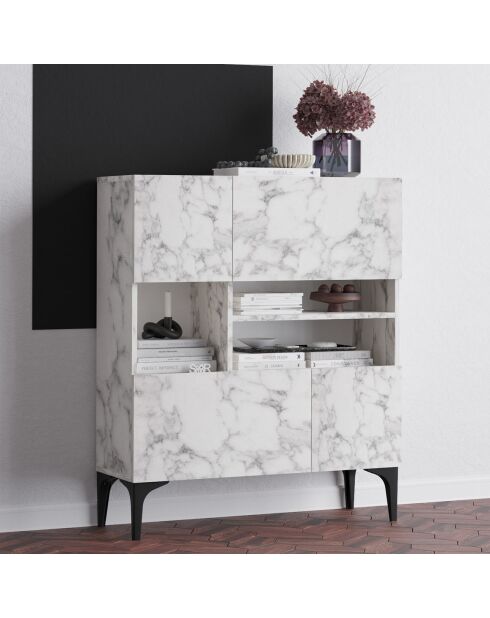 Buffet Krista marbre de carrare - 100x35x125 cm