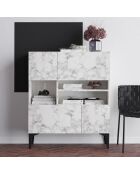 Buffet Krista marbre de carrare - 100x35x125 cm