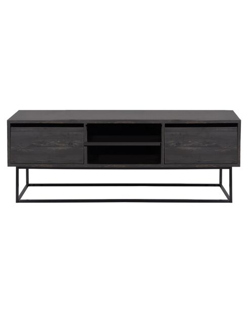 Meuble TV Escape marron foncé/noir - 140x50x40 cm