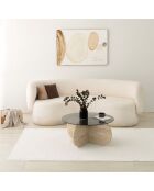 Table basse Bubble travertin/fumée - D.75x35 cm