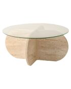 Table basse Bubble travertin - D.75x35 cm