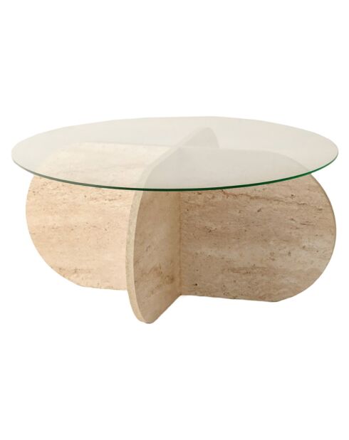 Table basse Bubble travertin - D.75x35 cm