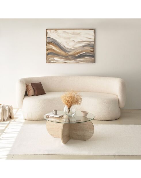 Table basse Bubble travertin - D.75x35 cm