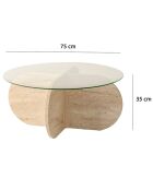 Table basse Bubble travertin - D.75x35 cm