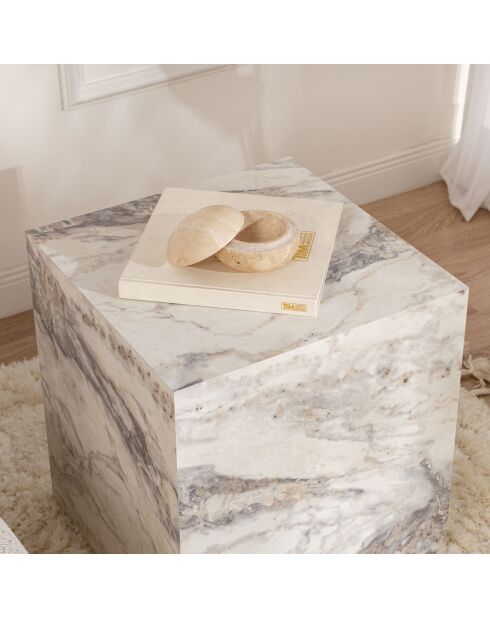 Table d'appoint Küp marbre freesia - 45x50x45 cm
