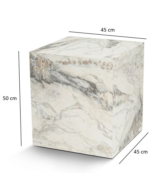 Table d'appoint Küp marbre freesia - 45x50x45 cm