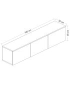 Meuble TV Neon travertin - 160x35x32 cm