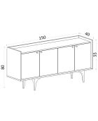 Buffet Navi marbre de carrare - 150x80x40 cm