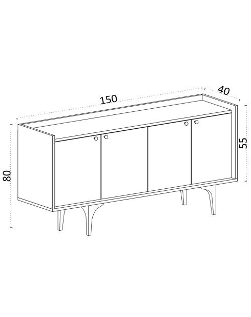 Buffet Navi marbre de carrare - 150x80x40 cm