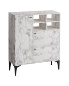 Buffet Ewa marbre de carrare - 100x125x35 cm