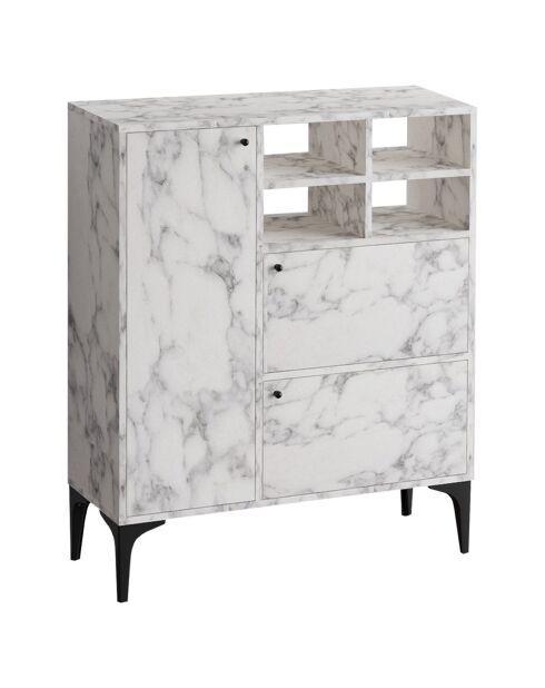 Buffet Ewa marbre de carrare - 100x125x35 cm