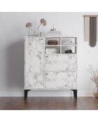 Buffet Ewa marbre de carrare - 100x125x35 cm