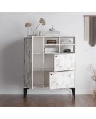 Buffet Ewa marbre de carrare - 100x125x35 cm