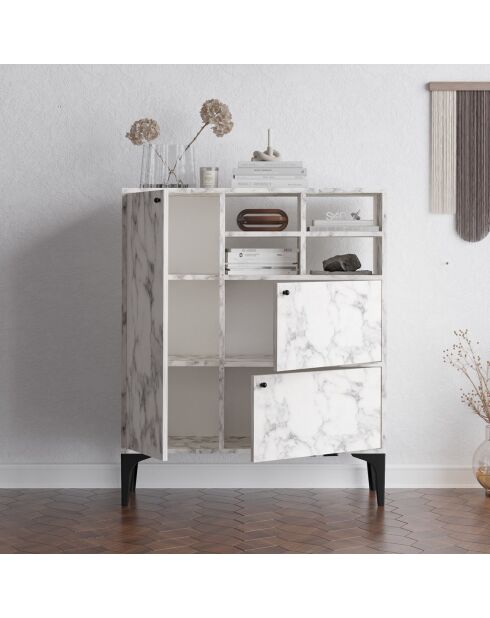 Buffet Ewa marbre de carrare - 100x125x35 cm
