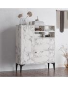 Buffet Ewa marbre de carrare - 100x125x35 cm