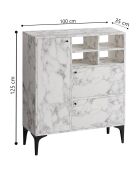 Buffet Ewa marbre de carrare - 100x125x35 cm