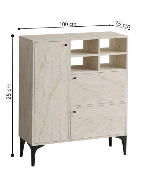 Buffet Ewa travertin - 100x125x35 cm