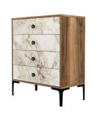 Commode Lizbon noyer/blanc - 76x90.7x40 cm