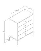Commode Lizbon noyer/blanc - 76x90.7x40 cm