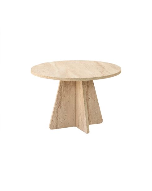 Couchtisch aus Travertin mit Pilzmotiv - D.60x40 cm