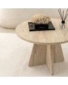 Table basse Mushroom travertin - D.60x40 cm