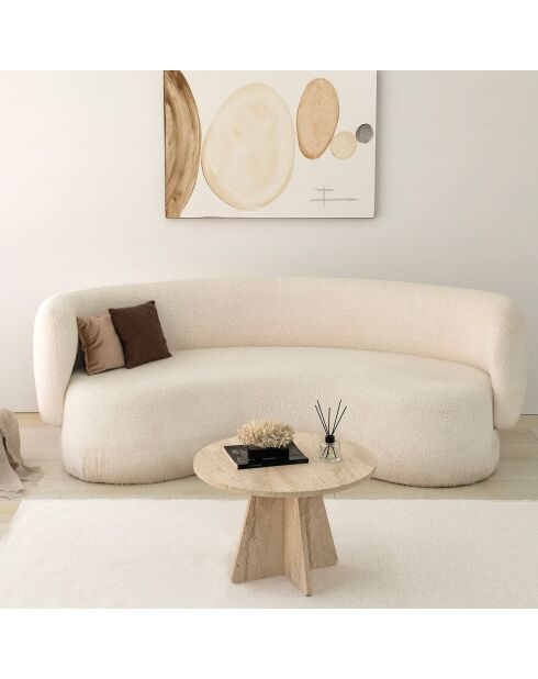 Couchtisch aus Travertin mit Pilzmotiv - D.60x40 cm