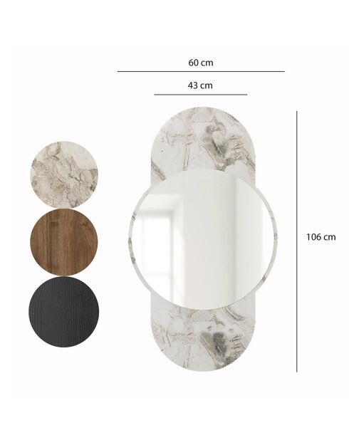 Miroir Time marbre - 60x106 cm