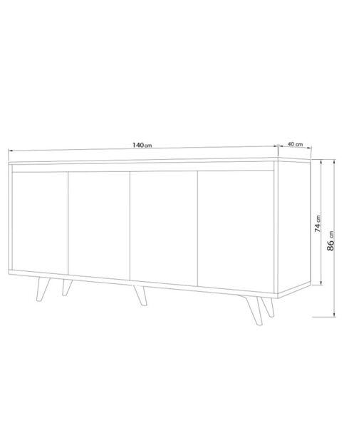 Buffet Shans travertin - 140x86x40 cm