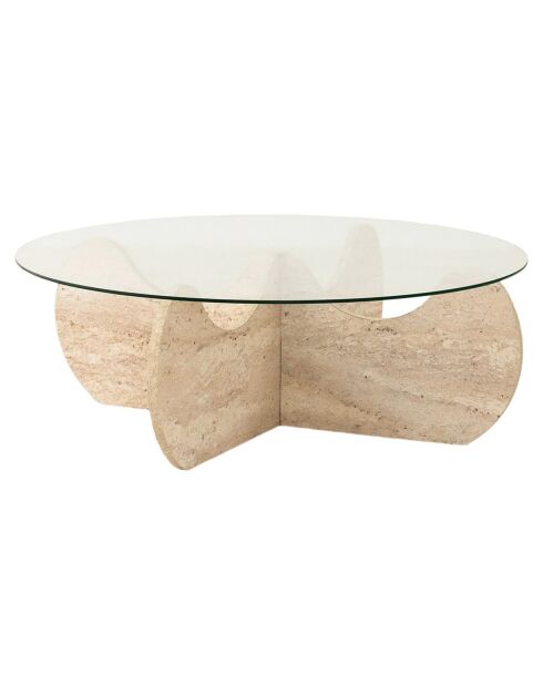 Himalaya-Travertin-Couchtisch - D.90x30 cm